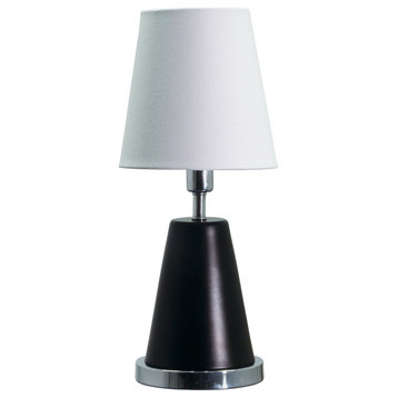 House of Troy GEO410 Geo 1 Light 13"H Vase Table Lamp - Black Matte / Chrome
