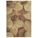 Nourison - Nourison Tropics 5'3" x 8'3" Brown/Green Contemporary Indoor Area Rug - This collection features imaginative tropical floral designs in a striking range of colors. Add drama and excitement with these beautiful hot-house interpretations. Heat up the surroundings and bring a touch of the tropics to any interior. 100% Wool. Hand Tufted.