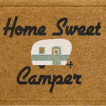 Mohawk Home - Mohawk Home Happy Sweet Camper Natural 1' 6" x 2' 6" Door Mat - Make your home away from home feel extra cozy with the Mohawk Home Happy Sweet Camper Doormat. The synthetic fibers have excellent scraping and wiping properties to help scrape dirt, debris, and absorb water from the bottom of shoes before it is tracked indoors. The durable faux coir does not shed and offers long lasting functionality year after year. Low-profile height offers ideal functionality for high traffic areas and in entryways as it will not obstruct doors from opening or closing. This doormat offers low maintenance upkeep - simply vacuum, shake out, or sweep off debris, spot clean with a solution of mild detergent and water. Do not bleach. Air dry. Dry flat.
