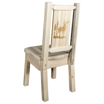 Homestead Collection Side Chair, Elk Design, Ready to Finish
