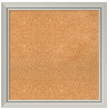Framed Cork Board, Romano Silver Wood, 28x28