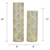 14" and 11" Polyresin Decorative Candle Holder, Brushed Taos Brown, 2-Piece Set