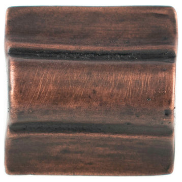 Ridge Pewter Cabinet Hardware Knob, Copper