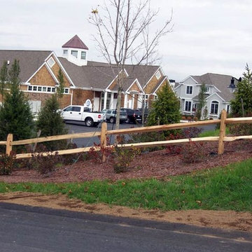 Cedar Post and Rail-Fence with Split Rails