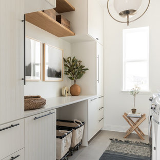 modern laundry room lighting