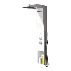 ADM Bathroom Design - ADM Shower Panel System With Handheld Shower Sprayer, White, 58" - Shower Panels And Columns
