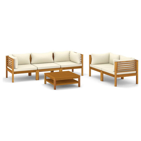 vidaXL Patio Lounge Set Outdoor Sectional Sofa Set 6 Piece Solid Wood Acacia
