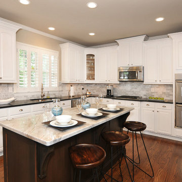 Canton Kitchen Cabinet Makeover: From Maple to Off White finish