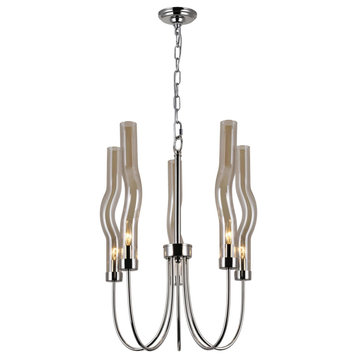 5 Light Chandelier With Polished Nickel Finish