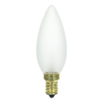 Sunlite 25 Watt Torpedo Tip Chandelier, European Base, Frost