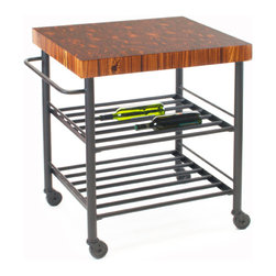 Sommelier Cart - Butcher Block Prep Table - Kitchen Islands And Kitchen Carts