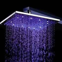 Contemporary 8 inch Brass Color Changing LED Light Shower Head HB8F - Showerheads And Body Sprays