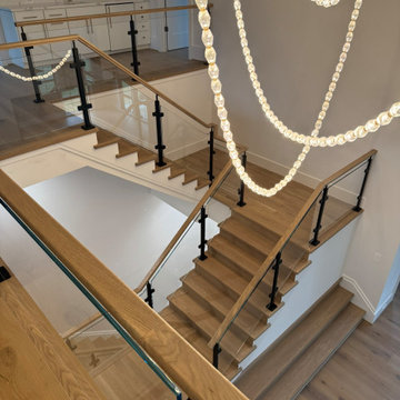 Project #132 | White Oak Staircase with Glass Balustrade