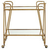 Pemberly Row Mid-Century Mirrored Bar Cart in Gold