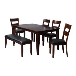Aden 6-Piece Solid Wood Dining Set, Modern Kitchen Table Set, Espresso - Products