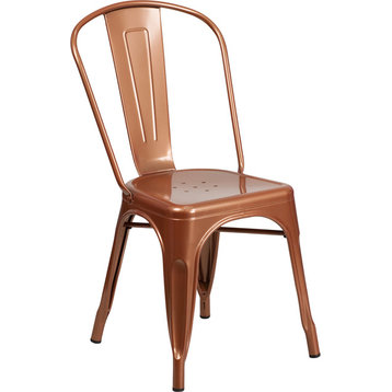 Copper Metal Indoor Outdoor Stackable Chair