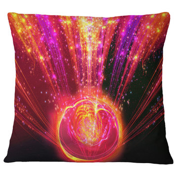 Shining Radical Blast With Magic Ball Abstract Throw Pillow, 16"x16"