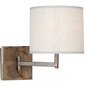 Robert Abbey Oliver Wall Swinger Oliver 12" Wall Sconce - Mango Wood / Patina
