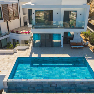 Blue Bead Porcelain Tiles - Bodrum,Mugla Villa