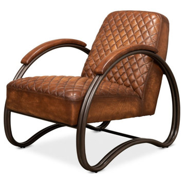 Montmartre Accent Chair Carter Brown Leather