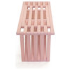 Backless Solid Wood Small Bench Modern Design 54"Lx15"Wx17"H, Light Pink