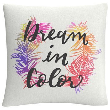 Abc 'Dream In Color' 16"x16" Decorative Throw Pillow