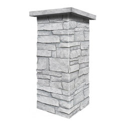 C143-BRECKENRIDGE DEEP WIDE STACKED STONE COLUMN WRAP (CAPS SOLD SEPARATELY) - Wall Panels