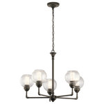 Kichler - Chandelier 5-Light, Olde Bronze - This Niles' Olde Bronze 5 light chandelier's globe style is reminiscent of fixtures found in historic metropolitan buildings, icons of the industrial era. Niles modernizes the look with clean lines for a look that works in any home.