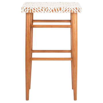 Castle Woven Leather Barstool