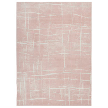 Nourison Whimsicle 5' x 7' Pink Ivory Modern Indoor Area Rug