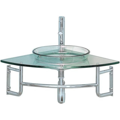 Fresca Ordinato 24" Corner Mount Modern Glass Bathroom Vanity - FVN1040