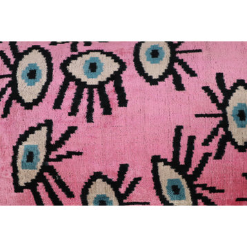 Canvello Pink Evil Eye Pillow for Couch, 16"x24"