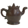 Chinese Brown Yixing Zisha Clay Teapot w Dragon Head Accent Hws2589