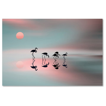 Natalia Baras 'Family Flamingos' Canvas Art, 30x47