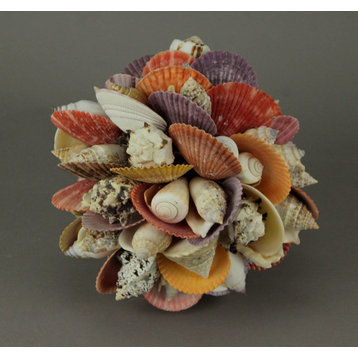Mixed Seashells Decor Ball Figurine 7.5 inch