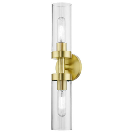 Ludlow 2 Light Satin Brass ADA Vanity Sconce