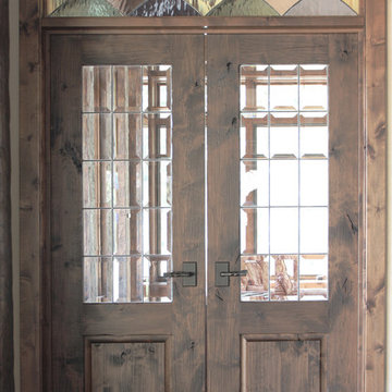 Interior french doors with transom