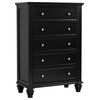 Bowery Hill 5 Drawer Chest in Black and Silver
