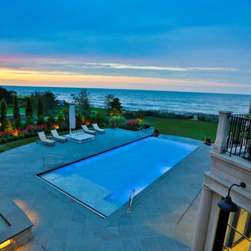 Wilmette, IL Rectilinear Swimming Pool with Separate Hot Tub