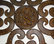38" Large Brown Scroll Wall Medallion, Round Art Metal Iron Swirl