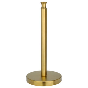 Paper Towel Holder Roll Dispenser Stand for Kitchen CounterandDining Room Table, Brushed Gold