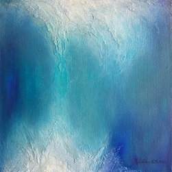 Art & Decor- "Blue Crashing" painting - Mixed Media Art