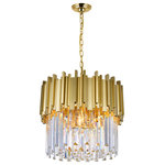 CWI LIGHTING - CWI LIGHTING 1112P16-4-169 4 Light Down Chandelier with Medallion Gold Finish - CWI LIGHTING 1112P16-4-169 4 Light Down Chandelier with Medallion Gold FinishThis breathtaking 4 Light Down Chandelier with Medallion Gold Finish is a beautiful piece from our Deco collection. With its sophisticated beauty and stunning details, it is sure to add the perfect touch to your décor.Collection: DecoCollection: Medallion GoldMaterial: Metal (Stainless Steel)Crystals: K9 ClearHanging Method / Wire Length: Comes with 72" of chainDimension(in): 13(H) x 16(Dia)Max Height(in): 85Bulb: (4)60W E12 Candelabra Base(Not Included)CRI: 80Voltage: 120Certification: ETLInstallation Location: DRYOne year warranty against manufacturers defect.