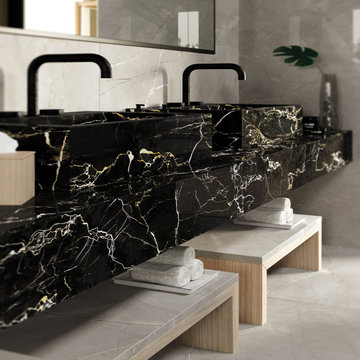 Marble Effect Tiles - Jewels, JW11 Black Gold