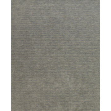 Weave & Wander Celano Contemporary Wool Rug, Light Gray, 9'-6" X 13'-6"