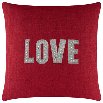Sparkles Home Love Montaigne Pillow, Red, 20x20