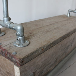 Pia Galvanised Steel Pipe Clothes Rail with Reclaimed Scaffolding Wood Drawers - Clothes Racks