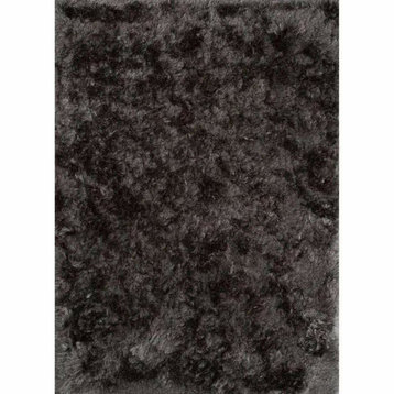 Maltino Dark Gray, Black, Brown, Solid Handmade Area Rug,  67"x 93"