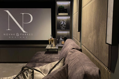 This is an example of a modern home cinema in West Midlands.