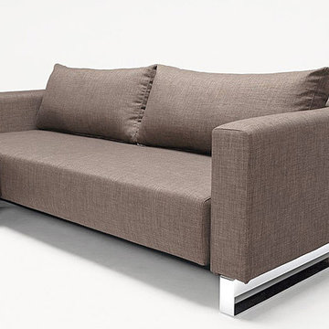 Innovation USA | Cassius Sleek Excess Lounger Begum Olive Sofa Bed | Chrome Legs